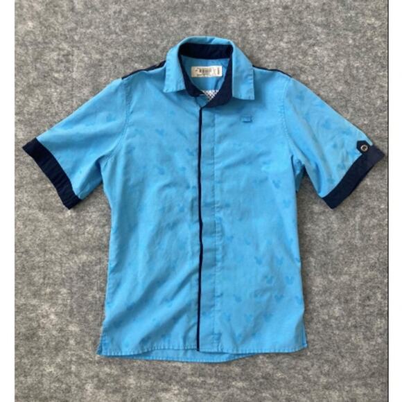 Walt Disney World cast member character attendant shirt male XS button up blue - Picture 1 of 7